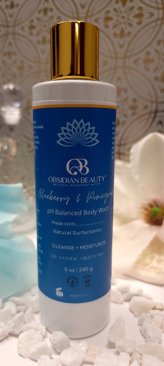 blueberry seed extract, pH balanced body wash, pomegranate body wash